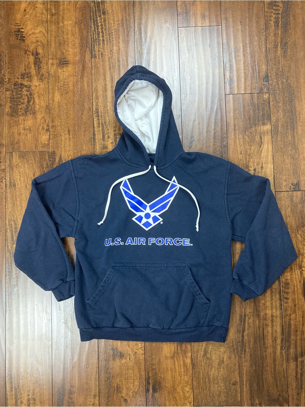 USAF Men’s Hoodie UNITED STATES AIR FORCE Navy Blue Pullover Size MEDIUM
